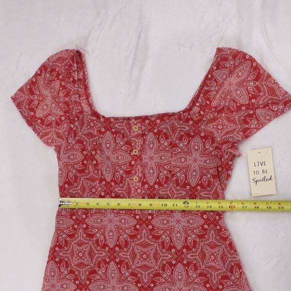 Live To Be Spoiled Patterned Short Sleeve Dress - Picture 13 of 16